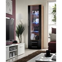 Vitrina NEO I 23 NSH N1 Genarom AM Prun / Negru Lucios